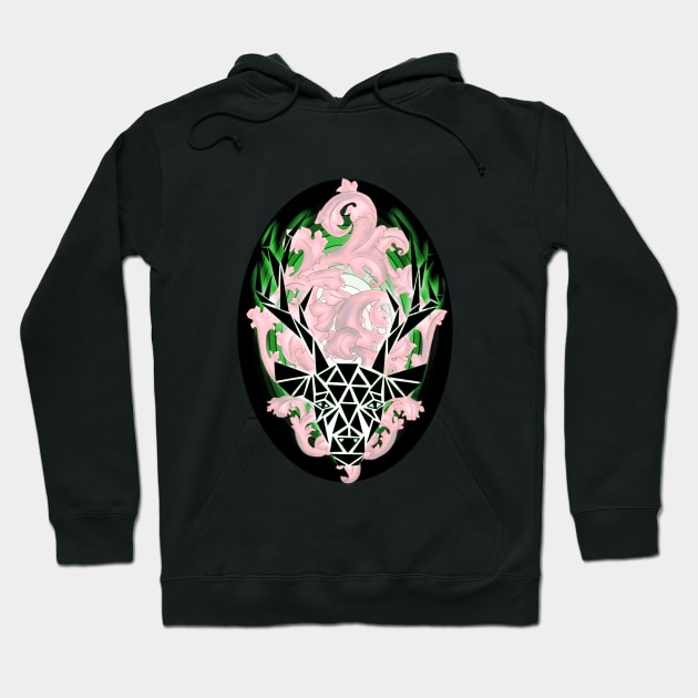 Geometric deer on fire Hoodie by paviash